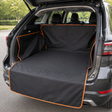 Waterproof car trunk mat, orange edge, side angle