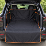 Waterproof car trunk mat, orange edge, outdoor scenic background