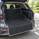 Waterproof car trunk mat, white edge, side angle