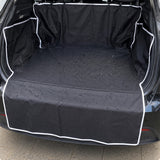 Waterproof car trunk mat, orange edge, water droplets close-up