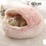 Fluffy Pet Bed Pink 40cm